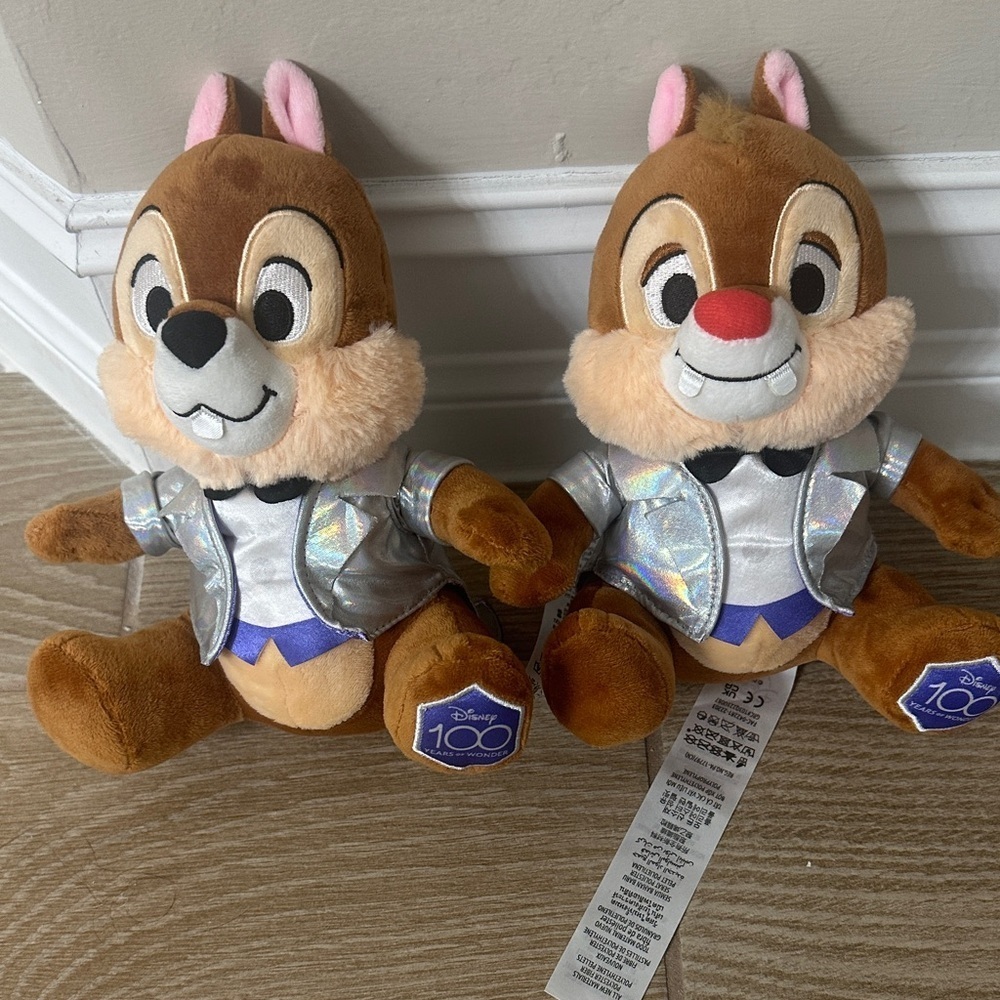 Disney 100 Chip and Dale Plush Chipmunk NWOT